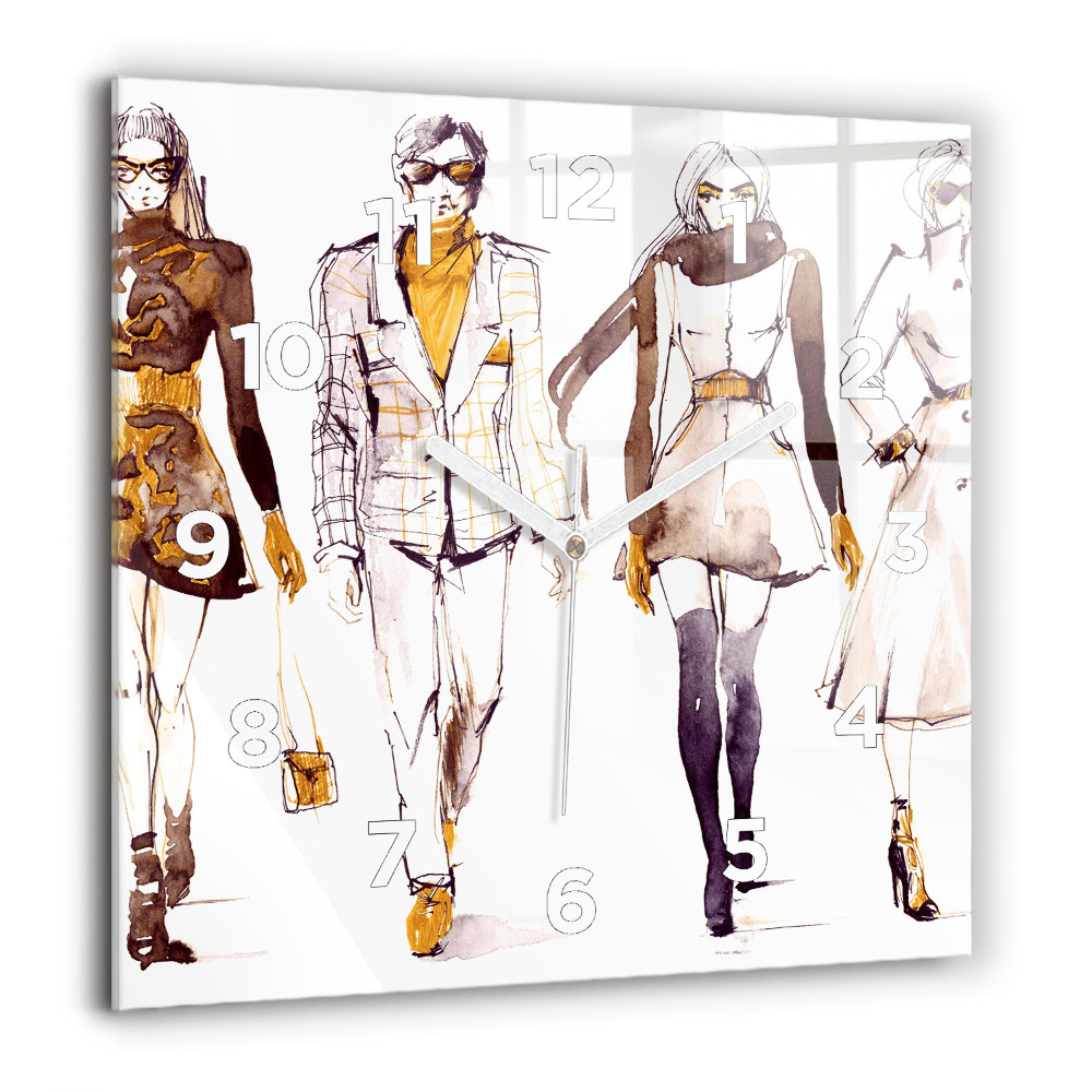 Horloge murale carrée 60x60 cm Femme et homme