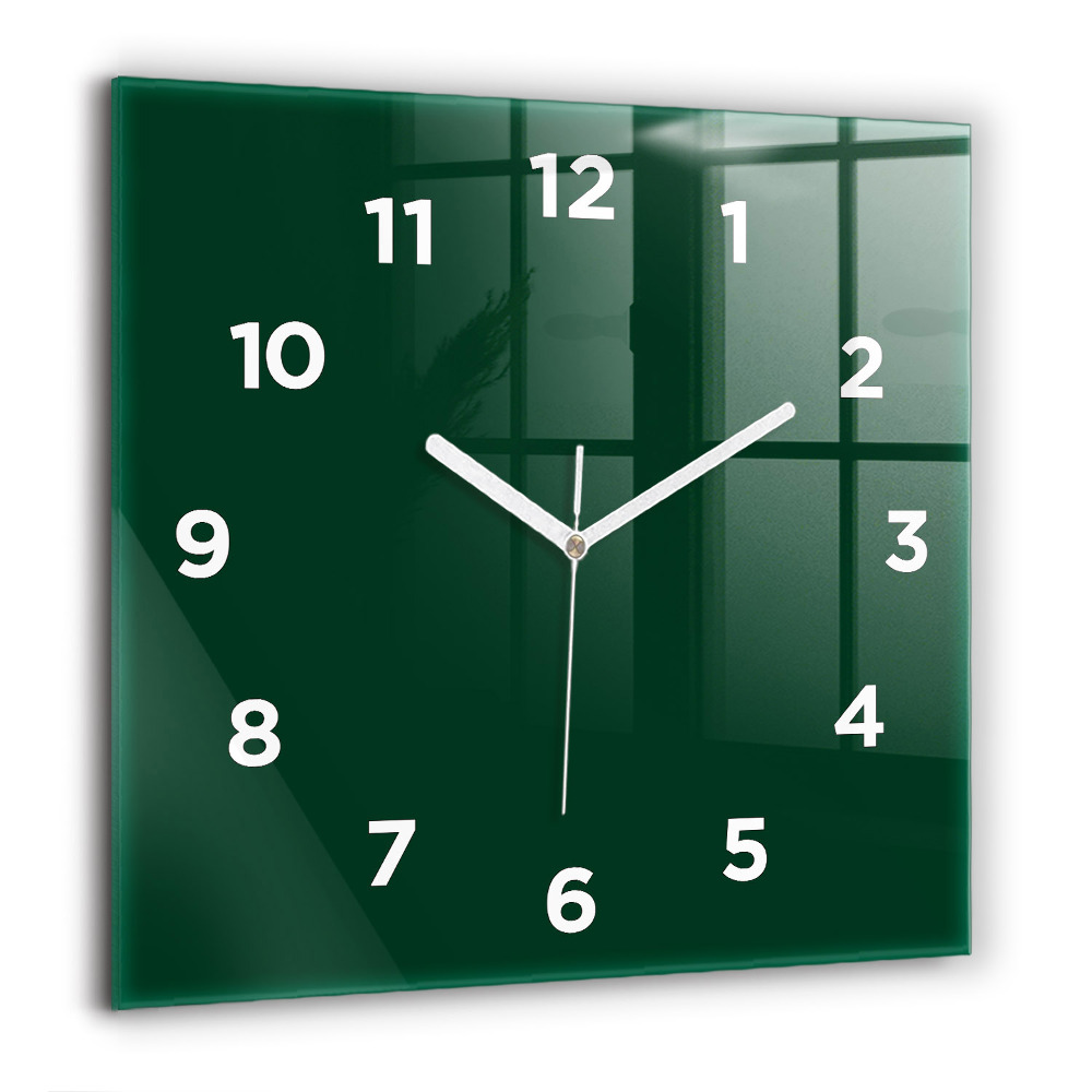 Horloge carrée en verre 60x60 cm Couleur vert bouteille