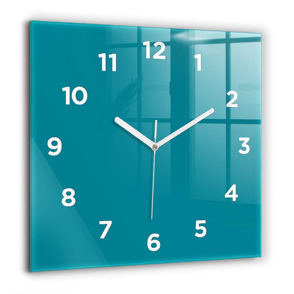Horloge carrée en verre 60x60 cm Bleu marine