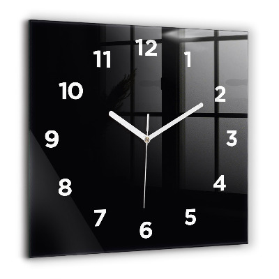 Horloge carrée en verre 60x60 cm Noir
