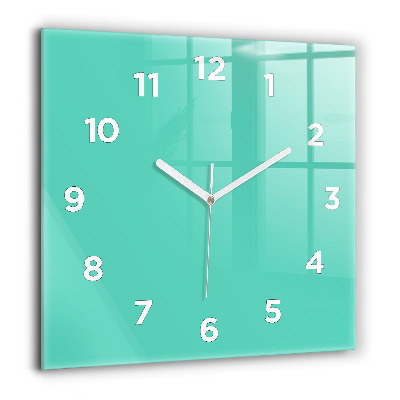 Horloge carrée en verre 60x60 cm Turquoise