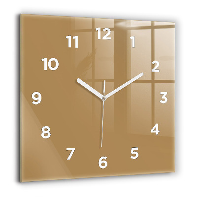 Horloge carrée en verre 60x60 cm Beige