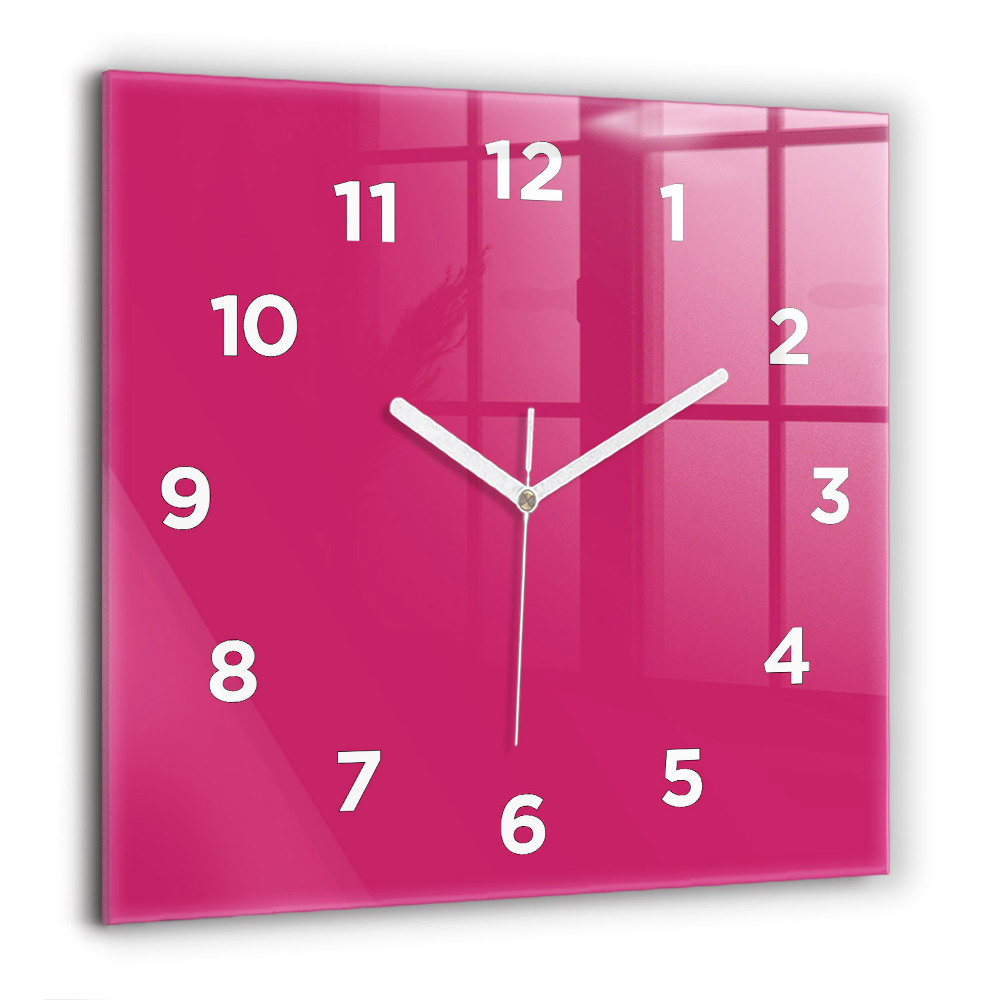 Horloge carrée en verre 60x60 cm Rose