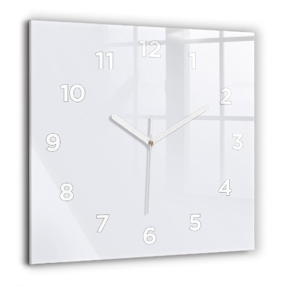 Horloge carrée en verre 60x60 cm Blanc
