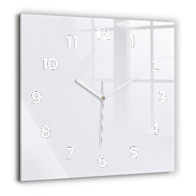Horloge carrée en verre 60x60 cm Blanc