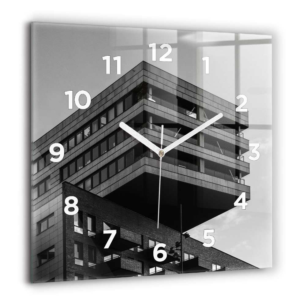 Horloge carrée en verre 60x60 cm Architecture à Amsterdam