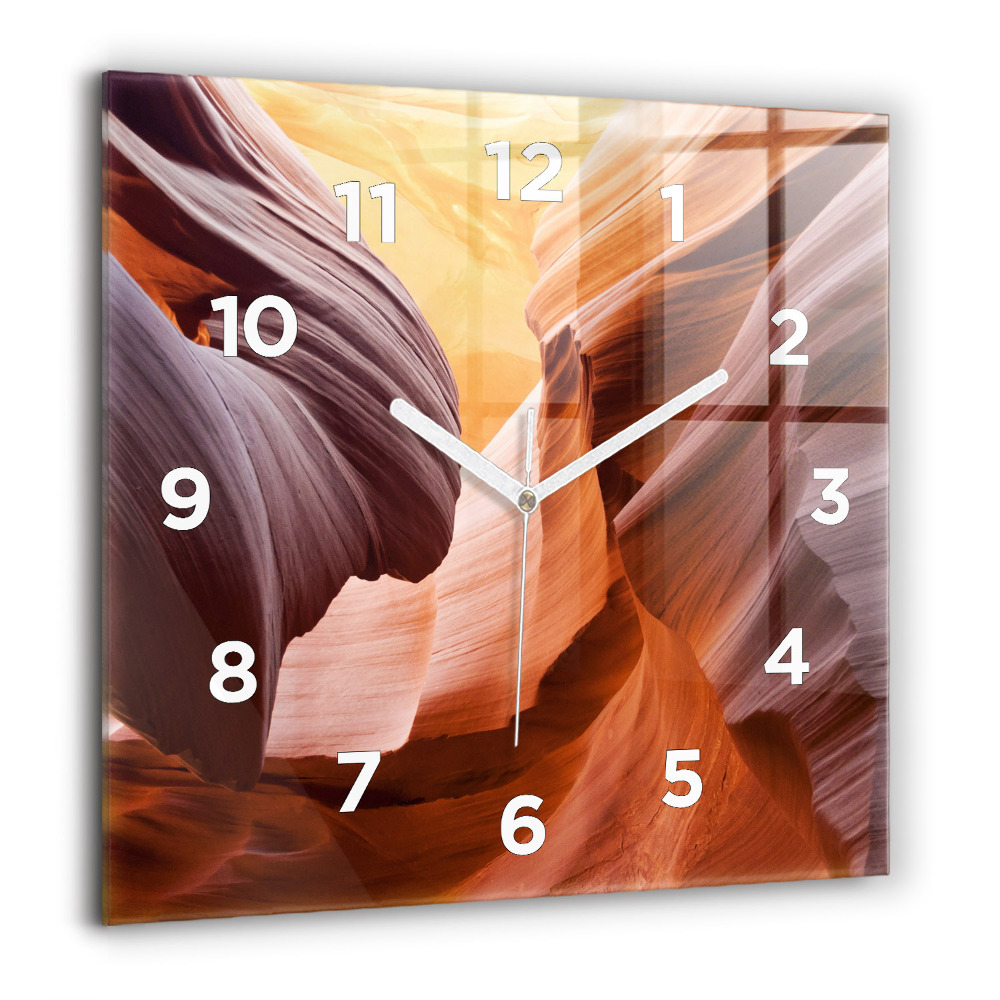 Horloge carrée en verre 60x60 cm Canyon d'Antilope