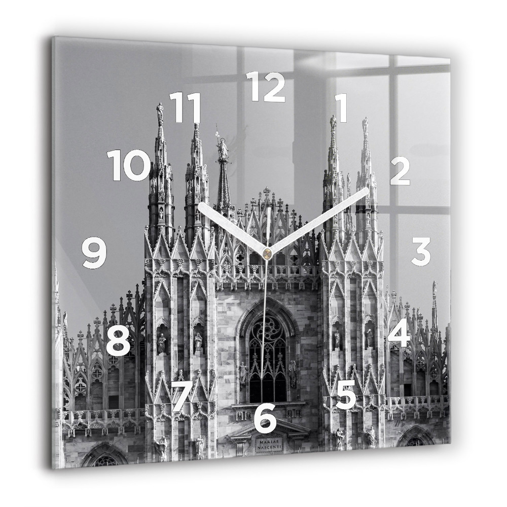 Horloge carrée en verre 60x60 cm Cathédrale Duomo Di Milano