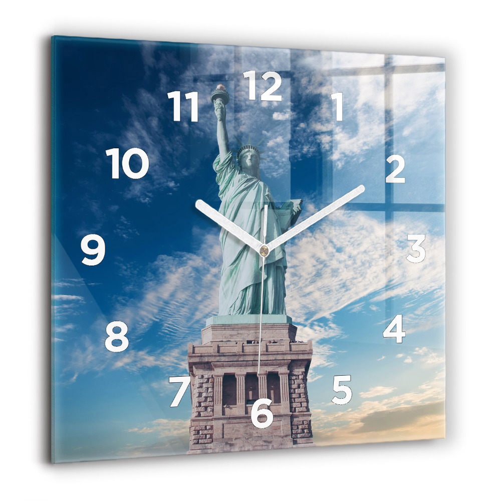 Horloge murale carrée 60x60 cm Statue de la Liberté à New York