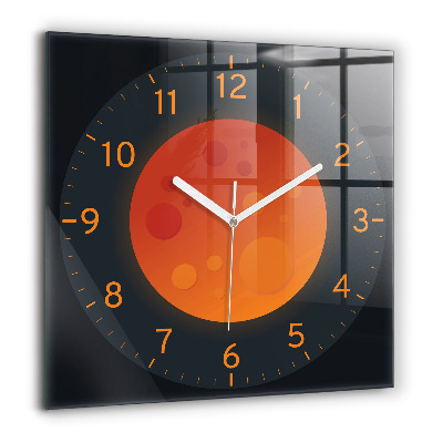 Horloge carrée en verre 60x60 cm Pleine lune