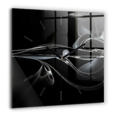 Pendule carrée en verre 60x60 cm Fumée abstraite