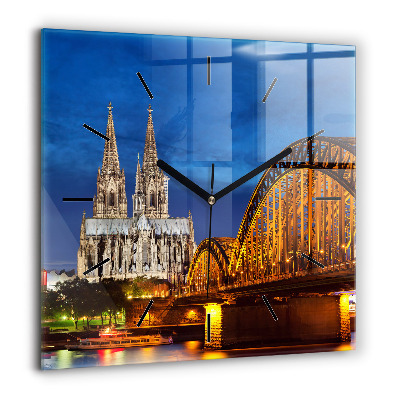 Pendule carrée en verre 60x60 cm Pont en Allemagne