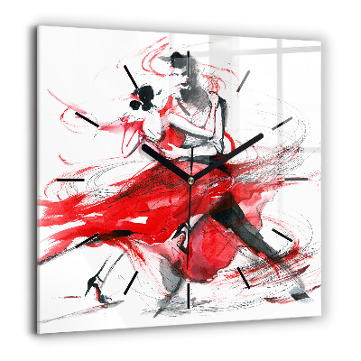 Horloge murale carrée 60x60 cm Couple dansant