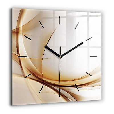 Horloge murale carrée 60x60 cm Abstraction dorée