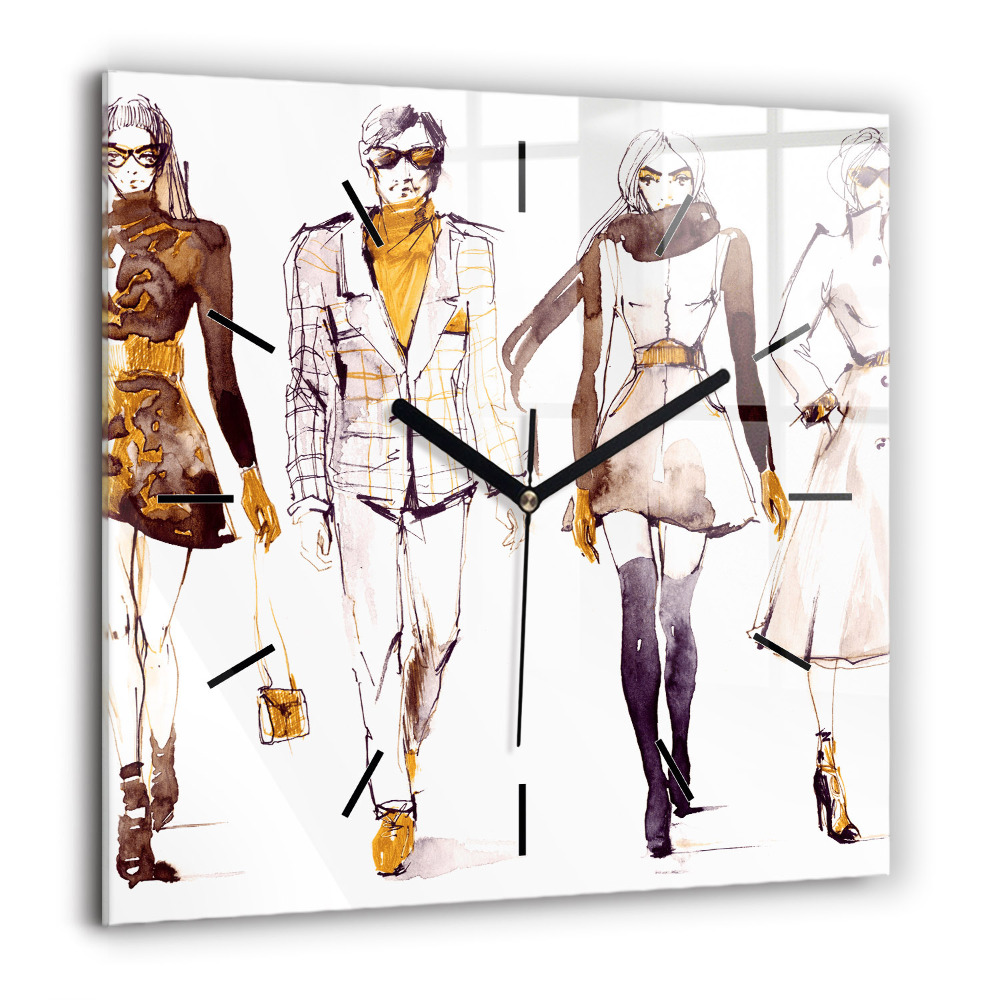 Horloge murale carrée 60x60 cm Femme et homme