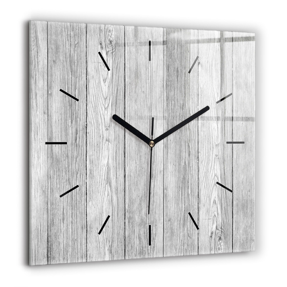 Pendule carrée en verre 60x60 cm Panneaux en bois