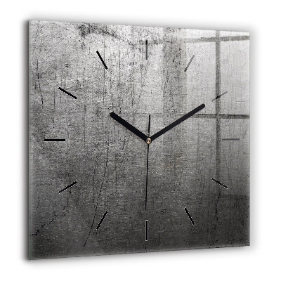 Horloge carrée en verre 60x60 cm Mur métallique