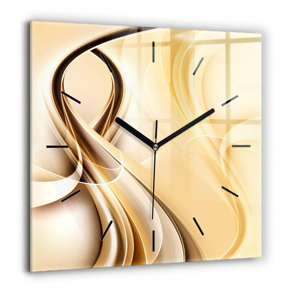 Pendule carrée en verre 60x60 cm Vagues abstraites
