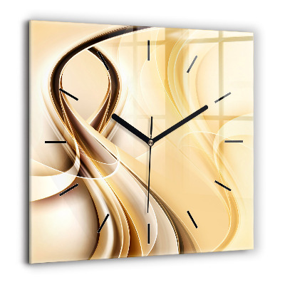 Pendule carrée en verre 60x60 cm Vagues abstraites