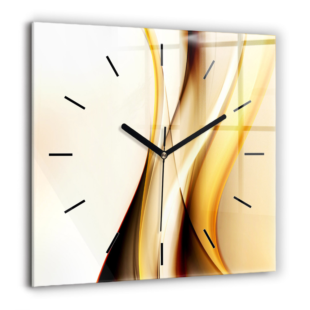 Horloge carrée en verre 60x60 cm Abstraction de vague
