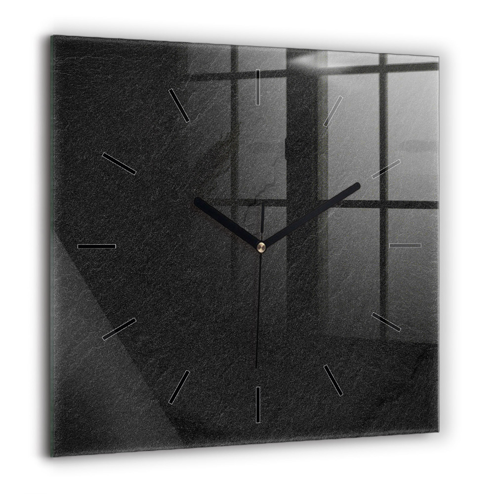Horloge carrée en verre 60x60 cm Rocher sombre