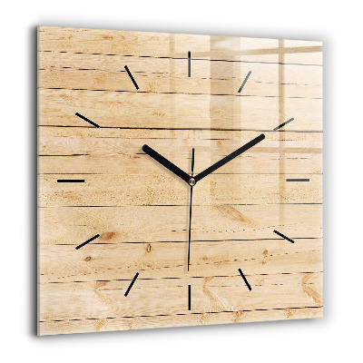 Horloge carrée en verre 60x60 cm Planches en bois