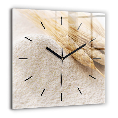Horloge carrée en verre 60x60 cm Farine et épis