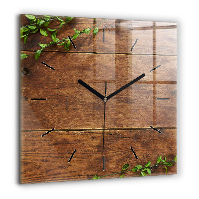 Horloge murale carrée 60x60 cm Bois rustique