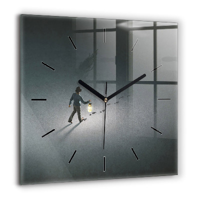 Horloge murale carrée 60x60 cm Vagabond dans l'obscurité