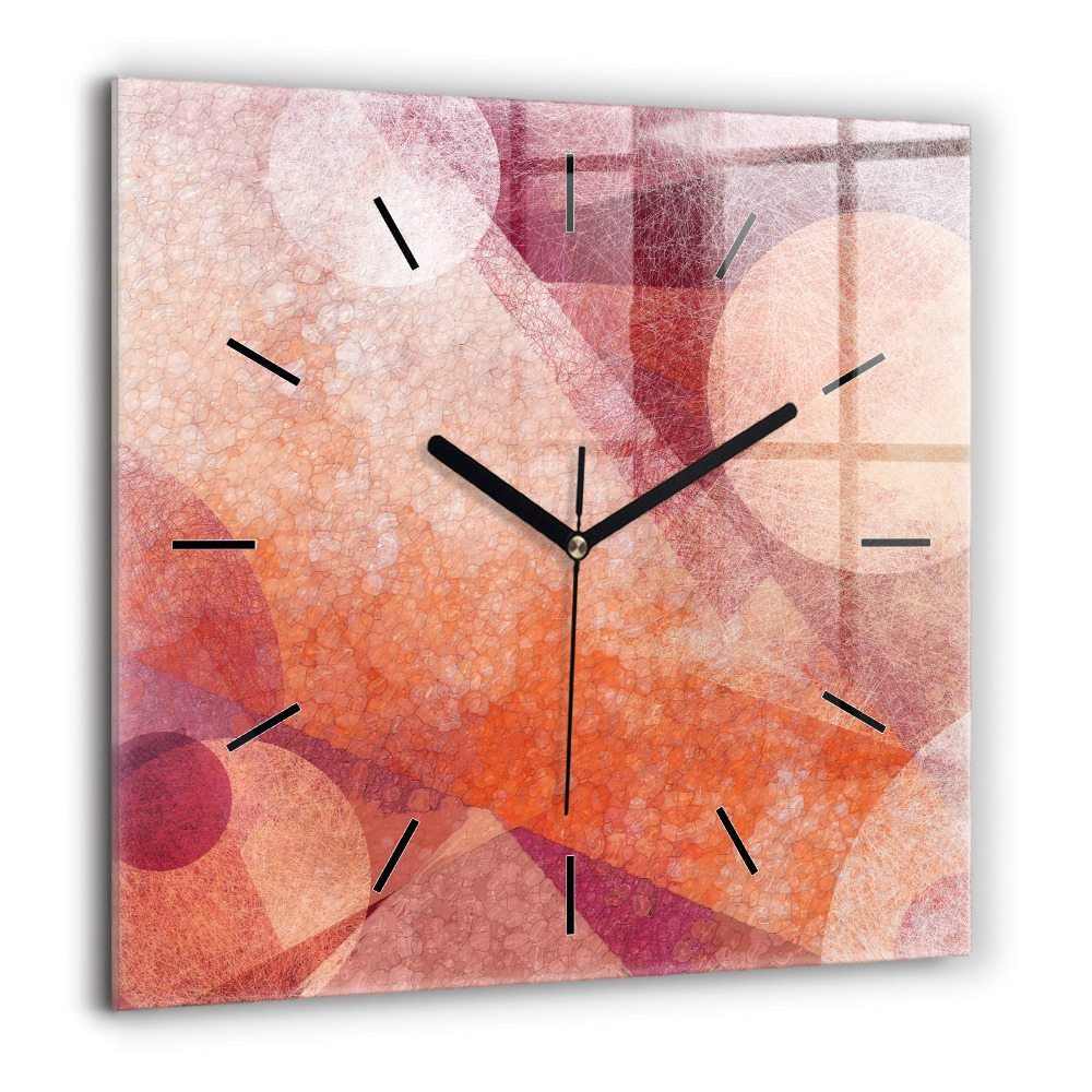 Horloge murale carrée 60x60 cm Abstraction géométrique