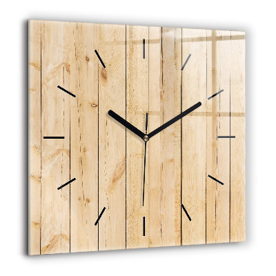 Horloge murale carrée 60x60 cm Planches de bois