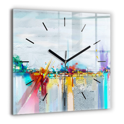 Horloge murale carrée 60x60 cm Pont abstrait