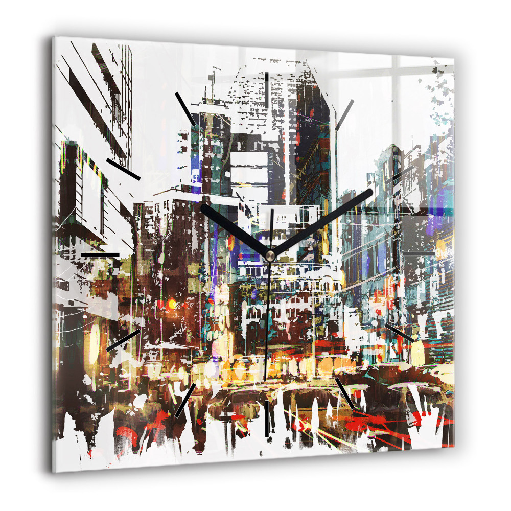 Horloge murale carrée 60x60 cm Ville de New York