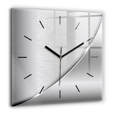 Horloge carrée en verre 60x60 cm Motif argenté