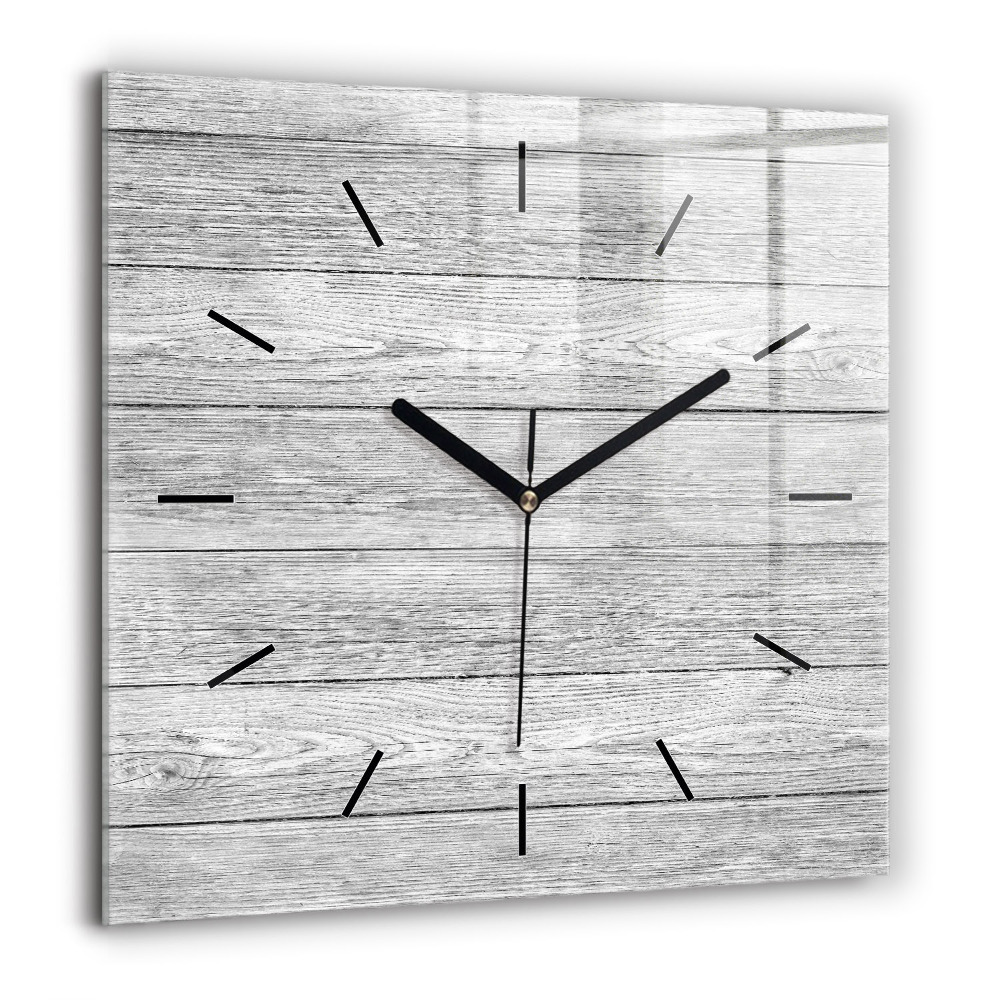 Horloge carrée en verre 60x60 cm Panneaux en bois