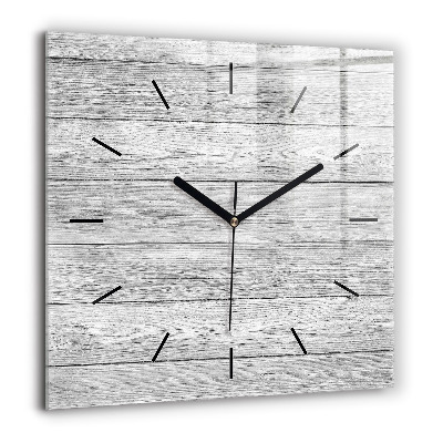 Horloge carrée en verre 60x60 cm Panneaux en bois