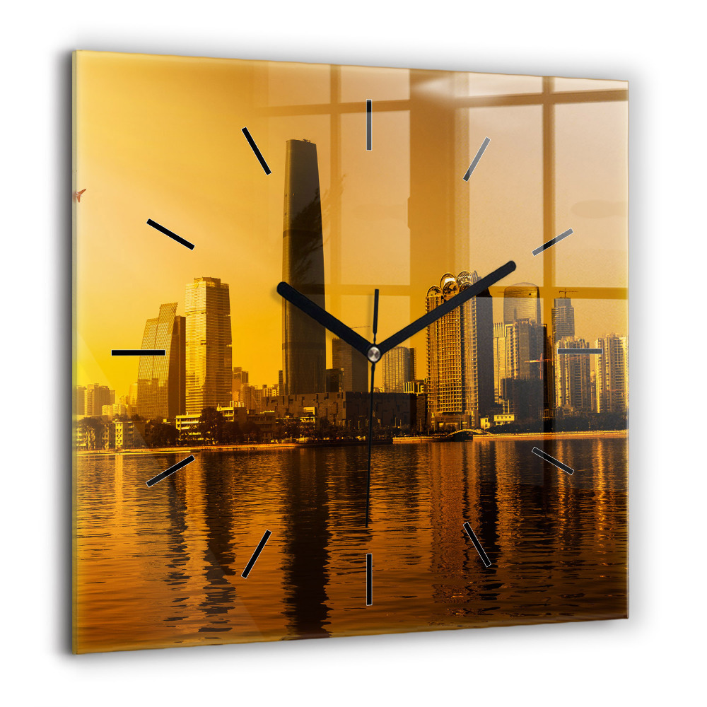 Pendule carrée en verre 60x60 cm Rivière Zhujiang