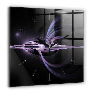 Horloge carrée en verre 60x60 cm Abstraction violette
