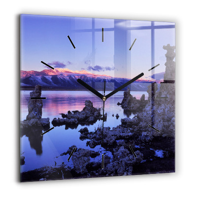 Horloge murale carrée 60x60 cm Lac de Californie