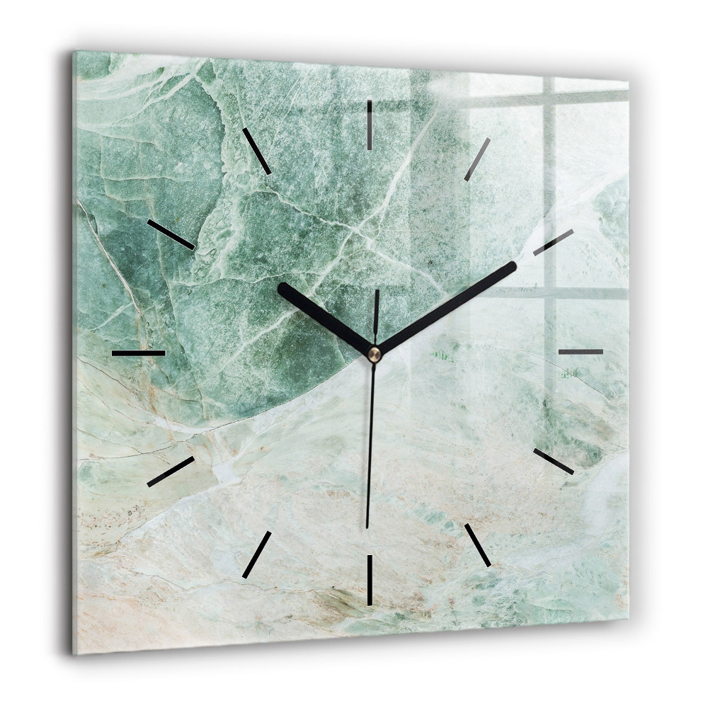Horloge carrée en verre 60x60 cm Texture de pierre marbrée