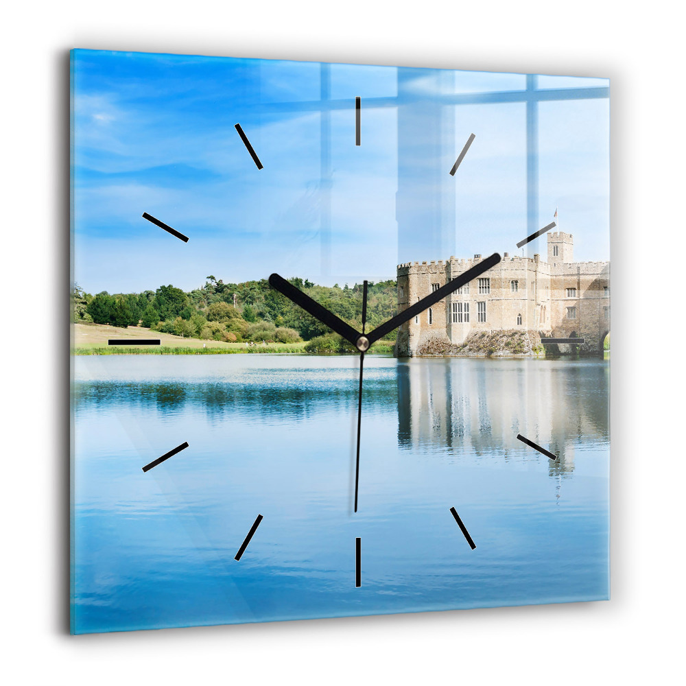 Horloge carrée en verre 60x60 cm Château de Leeds