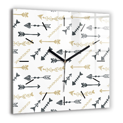 Horloge carrée en verre 60x60 cm Motif géométrique de hipster