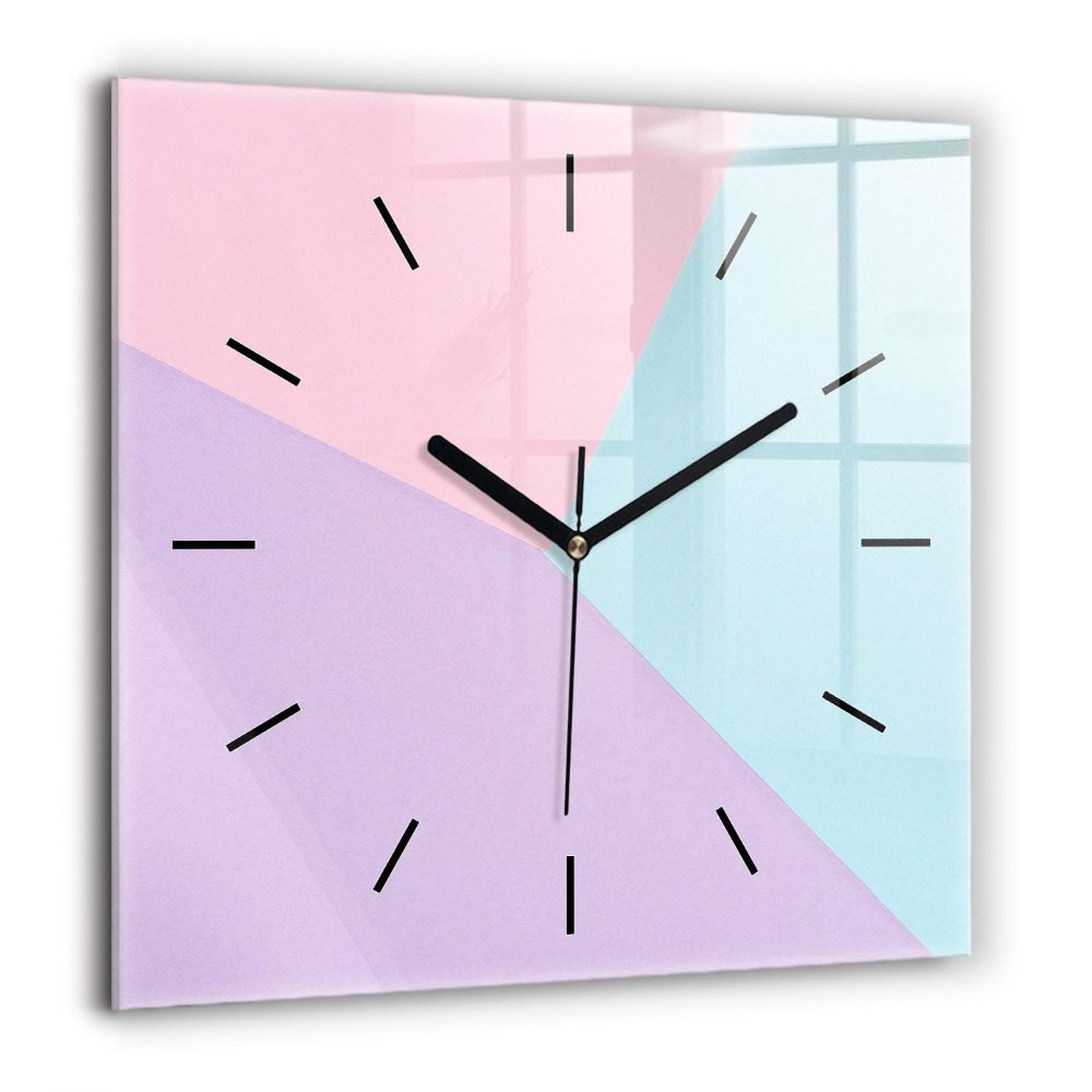 Horloge carrée en verre 60x60 cm Motif pastel