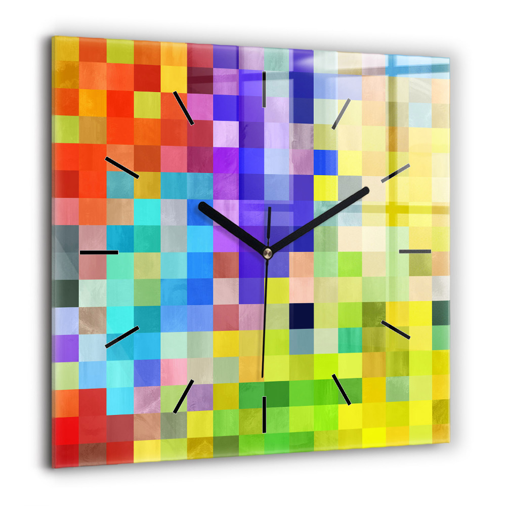 Horloge murale carrée 60x60 cm Composition de carrés