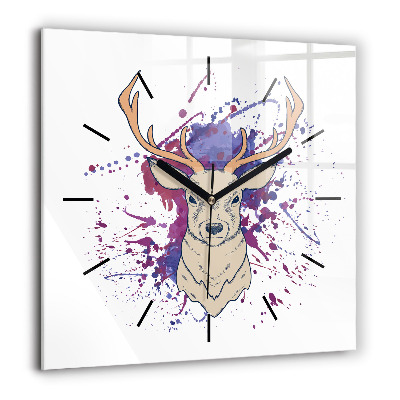 Horloge murale carrée 60x60 cm Illustration vectorielle d'un cerf