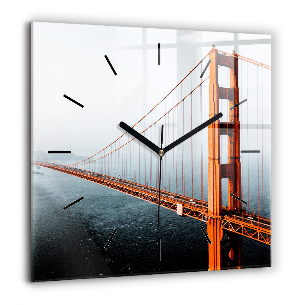 Horloge murale carrée 60x60 cm Pont du Golden Gate