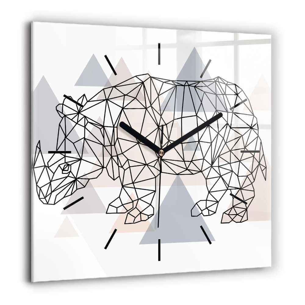 Horloge carrée en verre 60x60 cm Motif géométrique