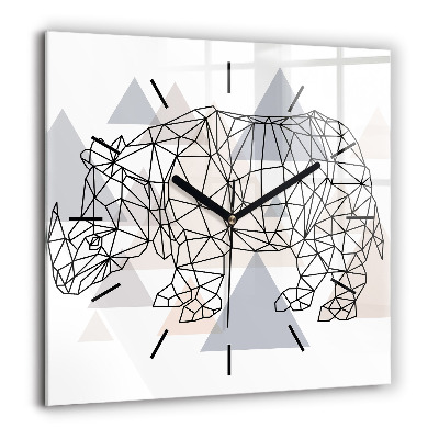 Horloge carrée en verre 60x60 cm Motif géométrique