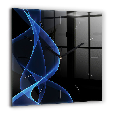 Horloge murale carrée 60x60 cm Lignes bleues