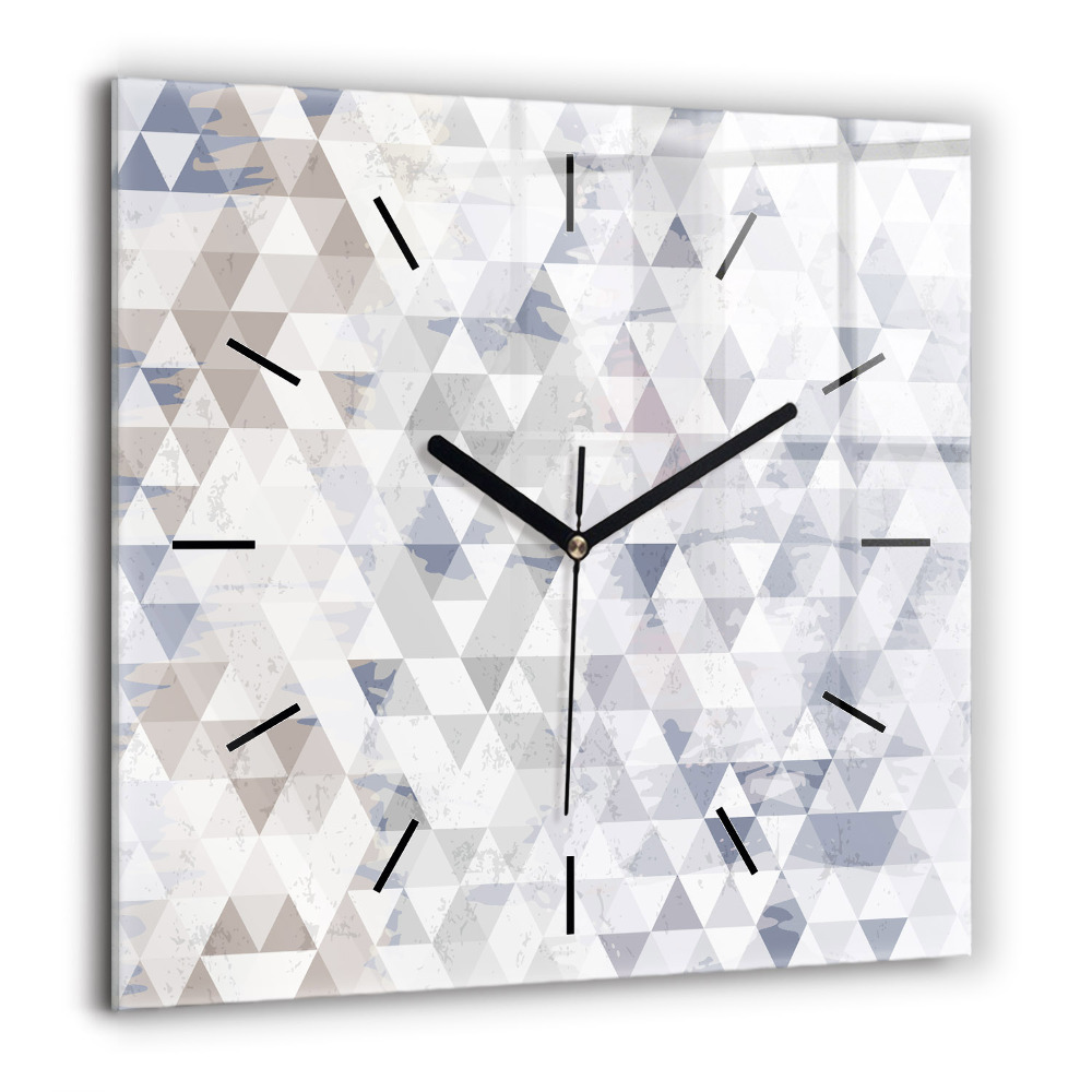 Horloge carrée en verre 60x60 cm Motif géométrique